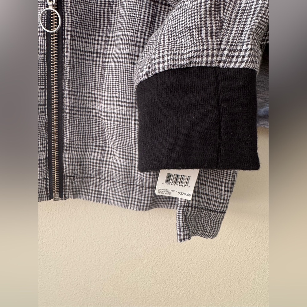 Current/Elliott/Women Dassen Plaid Side- Stripe Linen Jacket/NWT/ S - Picture 6 of 9